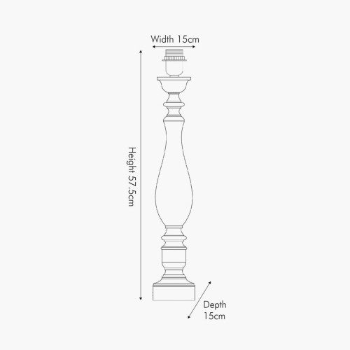 Alia Grey Wash Turned Mango Wood Table Lamp  - Base Only