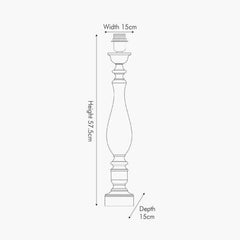 Alia Grey Wash Turned Mango Wood Table Lamp  - Base Only