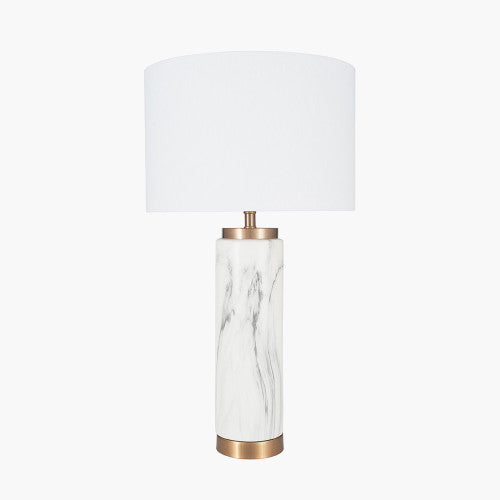 Carrara Marble Effect Ceramic Table Lamp - Small/Large