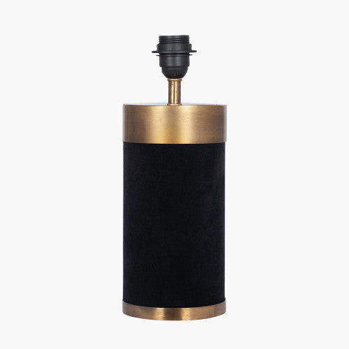 Dempsey Velvet and Antique Gold Metal Table Lamp Base- Black & Red Finishes