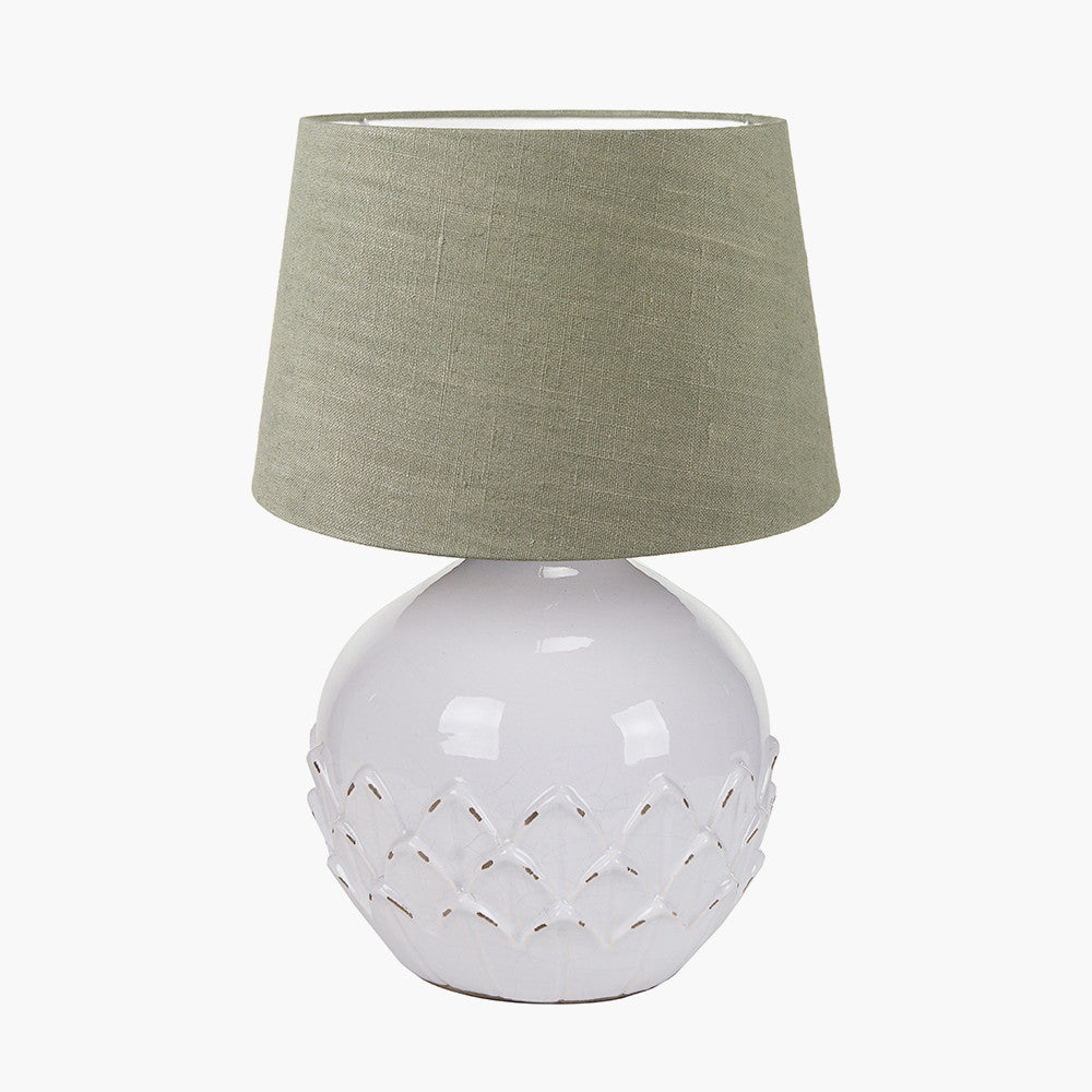 Willow Stoneware Table Lamp - Pistachio Green Lampshade