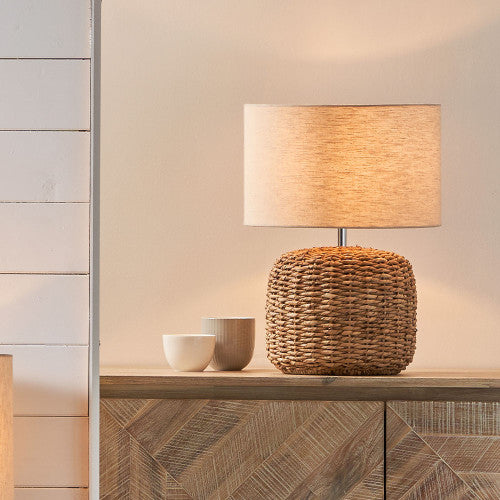 Acer Natural Woven Small Table Lamp