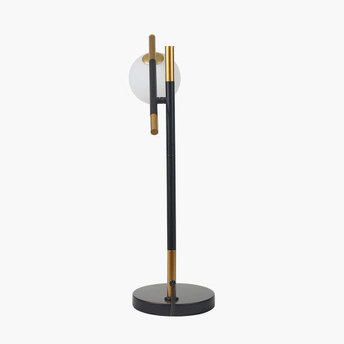 Witham White Orb and Black Metal Table Lamp