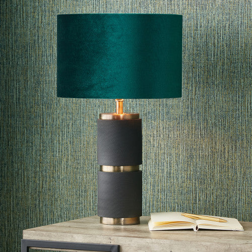 Alnico Black and Brass Metal Textured Table Lamp  - Base Only