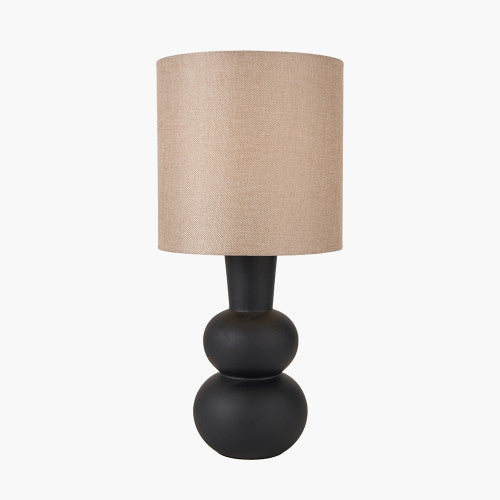 Aaliyah Curved Bottle Ceramic Table Lamp - White/Black