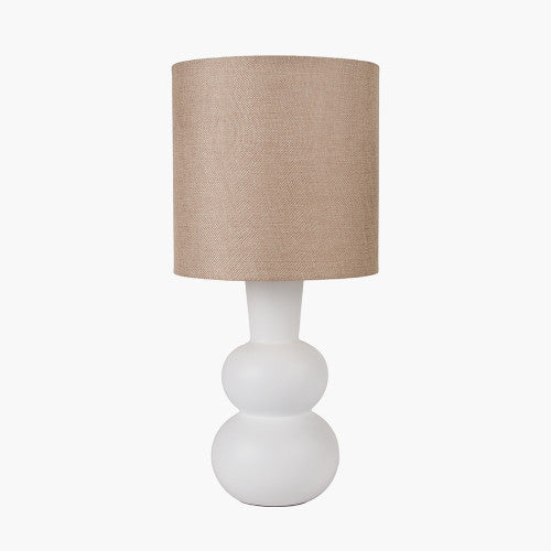 Aaliyah Curved Bottle Ceramic Table Lamp - White/Black