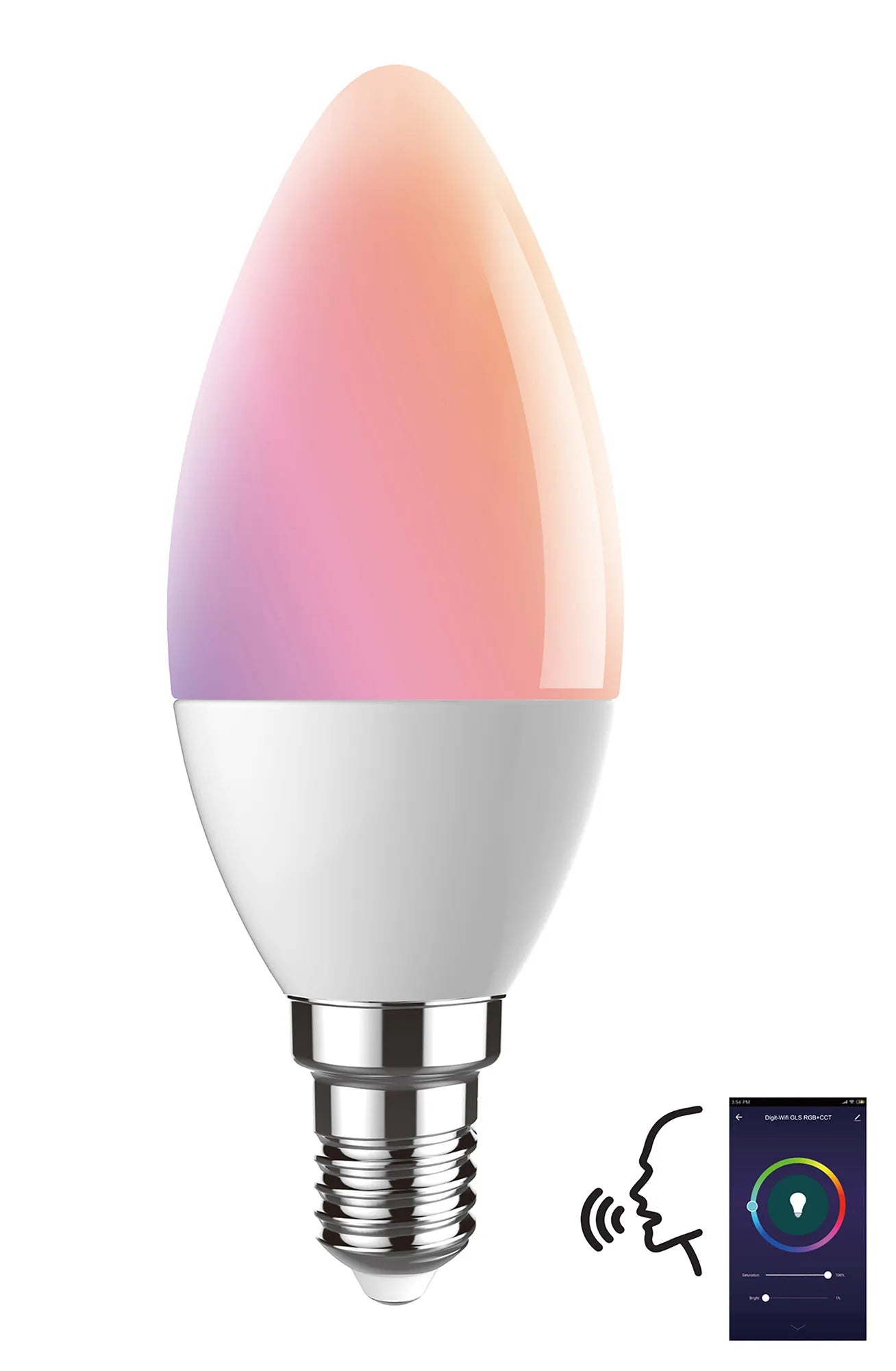 Digital Wi-Fi Smart Bulb,5W E14 Candle