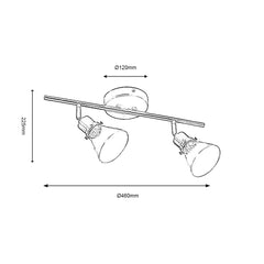 Torne 2/4Lt Bar Spotlight - Brass/Chrome