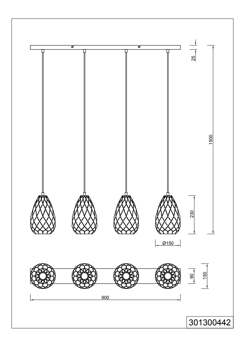 Onyx 3/4Lt Linear Pendant