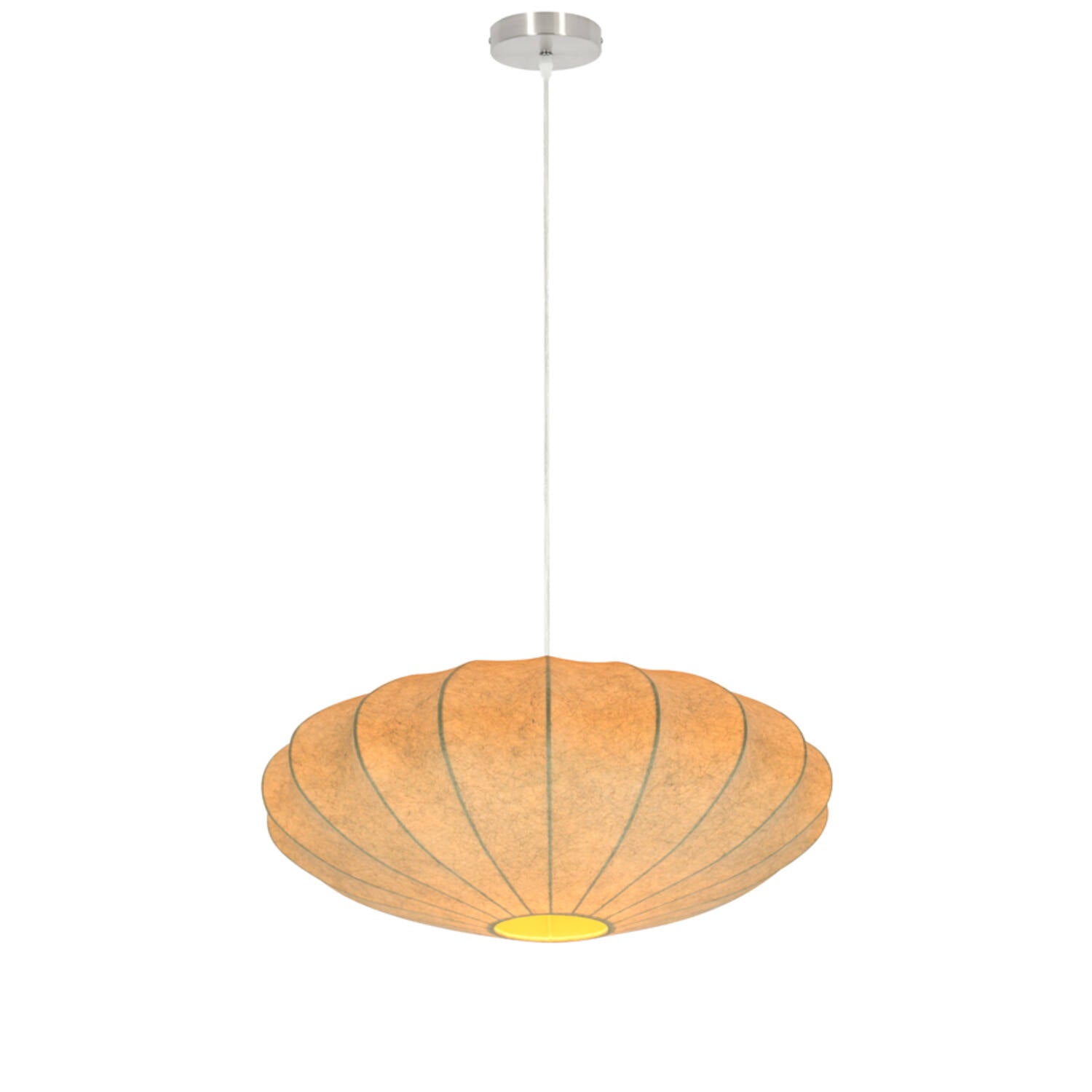 Fay Hanging Shade Light - White/ Brown Finish