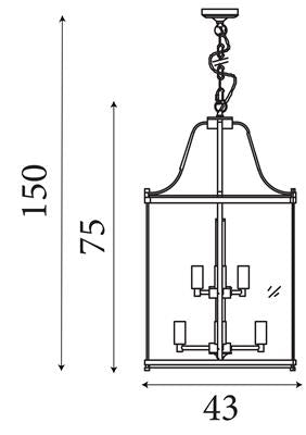 Grande Lantern 3Lt/8Lt/12LT Ceiling Pendant-  Chrome & Clear/ Black Glass