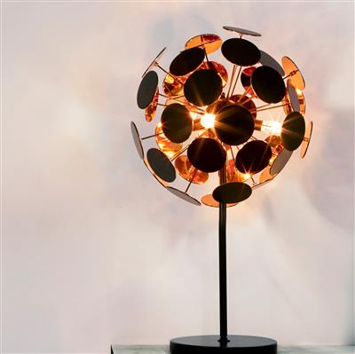 Discus 3Lt Table Lamp - Black & Gold