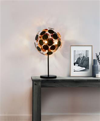 Discus 3Lt Table Lamp - Black & Gold