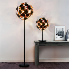 Discus 4Lt Floor Lamp - Black Metal, Black & Gold PC Discs E14