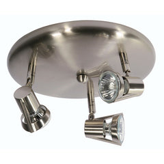 Romore 3Lt Plate Spotlight - Brass/Chrome