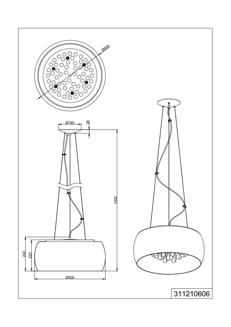 Vapore 5/6Lt  Crystal Ceiling Light