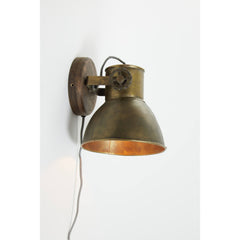 Elay Wall Lamp 20x18x19 Cm Wood Brown+Antique Bronze E27