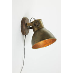 Elay Wall Lamp 20x18x19 Cm Wood Brown+Antique Bronze E27