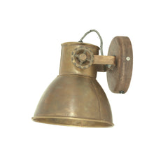 Elay Wall Lamp 20x18x19 Cm Wood Brown+Antique Bronze E27