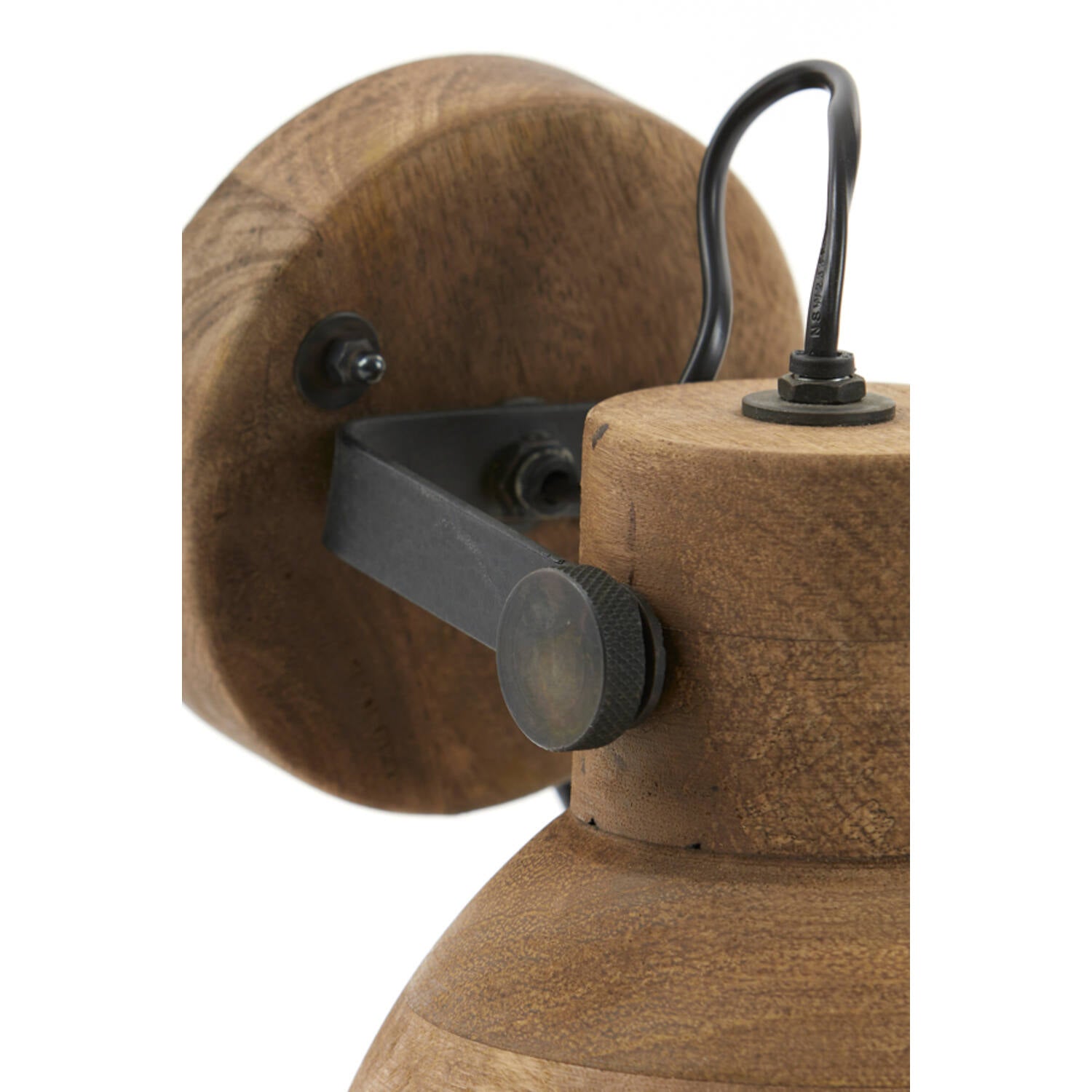 Ilanio Wall Lamp 21x17x19 Cm Wood Brown+Matt Black E27