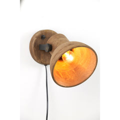 Ilanio Wall Lamp 21x17x19 Cm Wood Brown+Matt Black E27