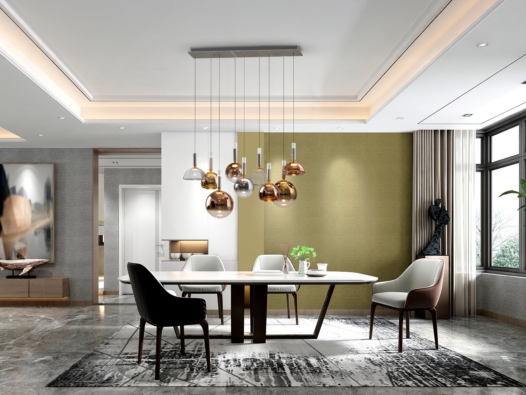 Charlize  9Lt Ceiling Light- Various Finishes