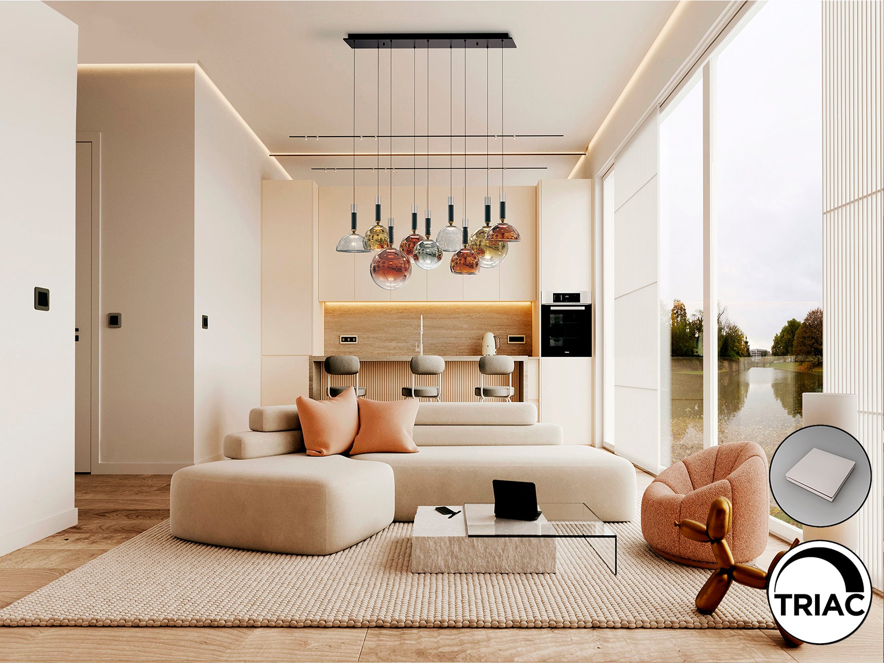 Charlize  9Lt Ceiling Light- Various Finishes