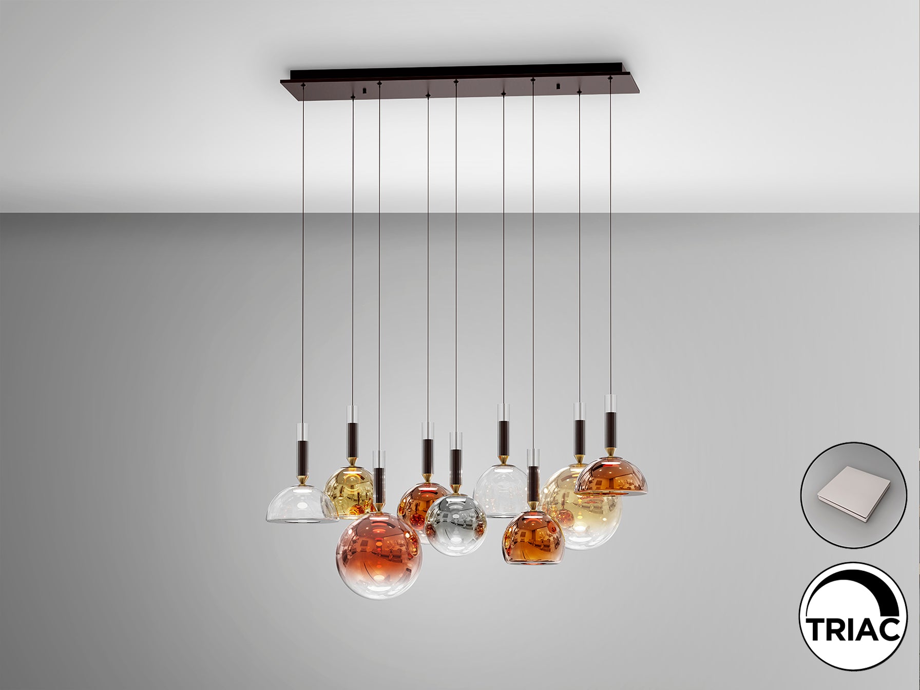 Charlize  9Lt Ceiling Light- Various Finishes