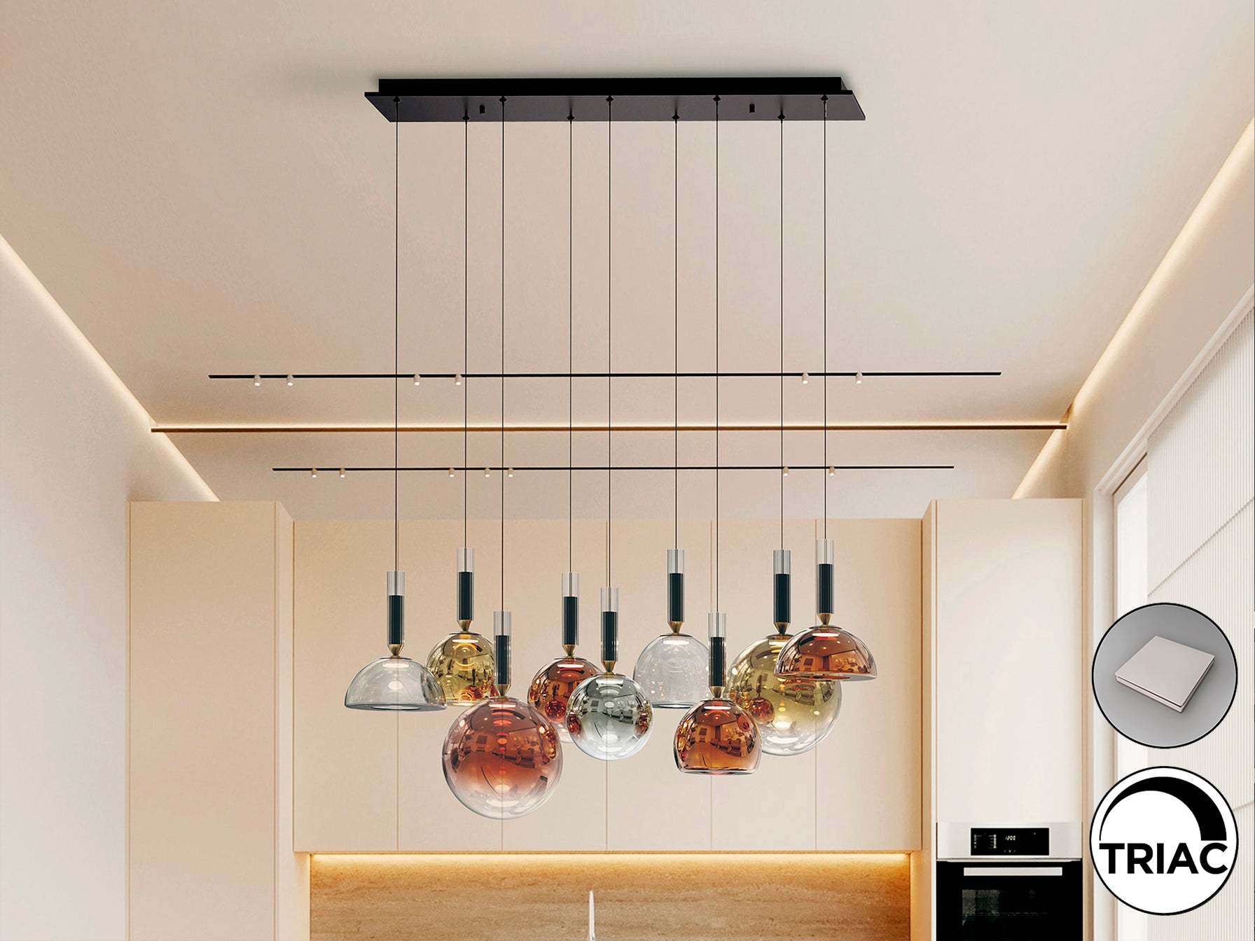 Charlize  9Lt Ceiling Light- Various Finishes