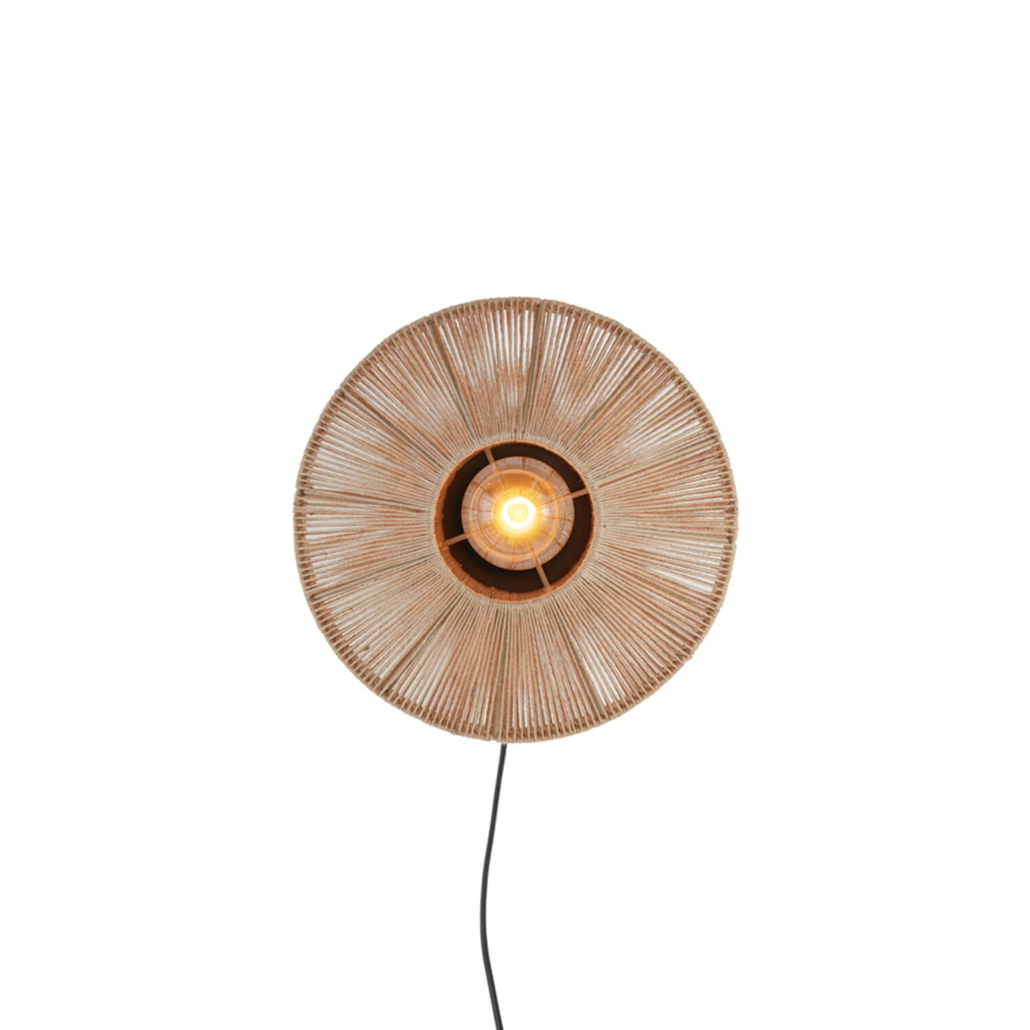 Lyra Small/Medium/Large Wall Lamp Natural+Matt Black E27