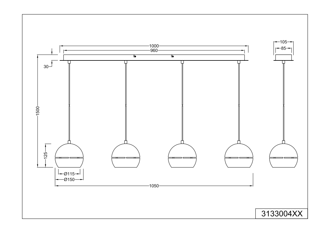 Fletcher 4Lt Linear Pendant