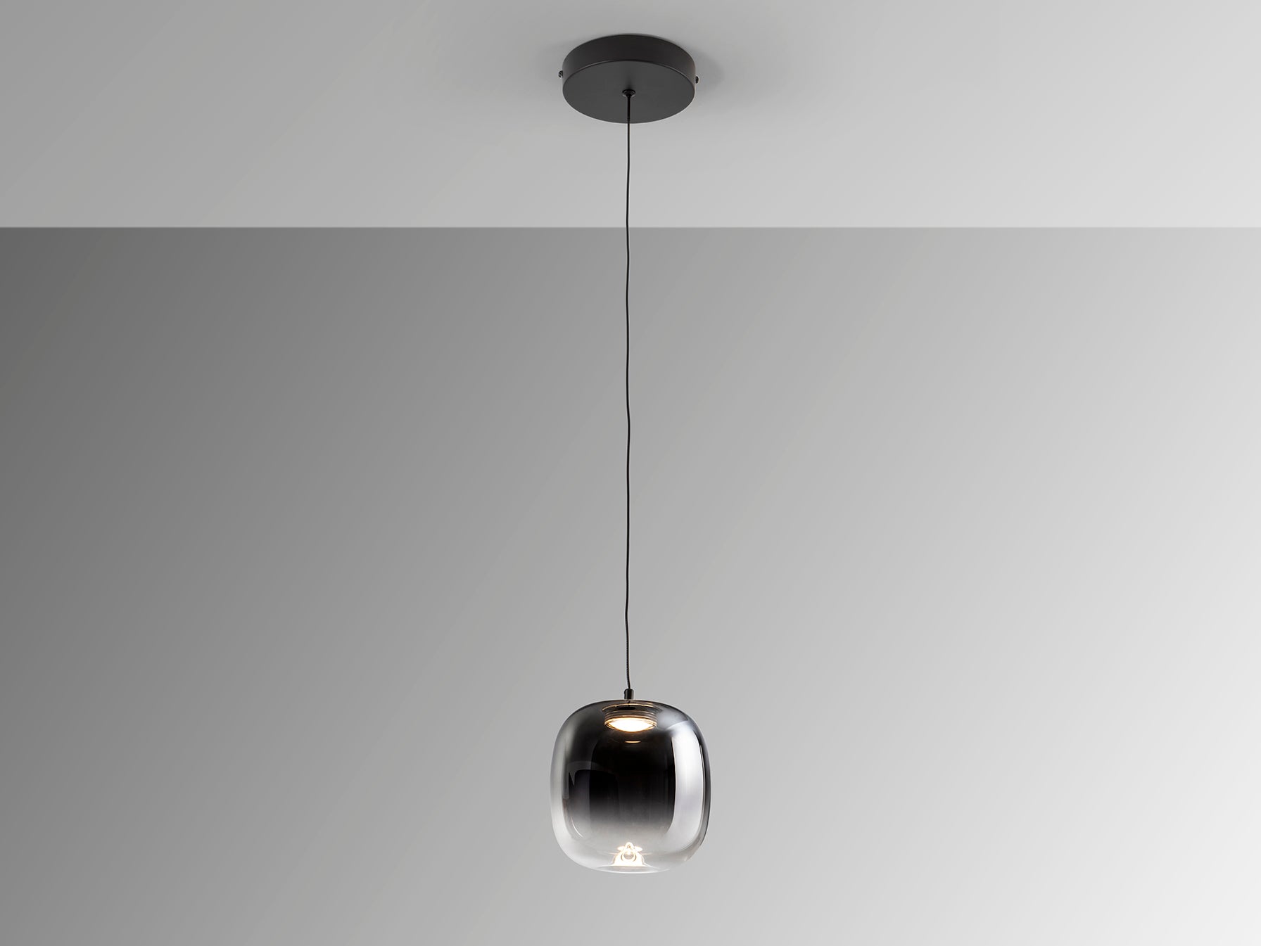 Onice Single Pendant Light-  Black-Smoke Finish