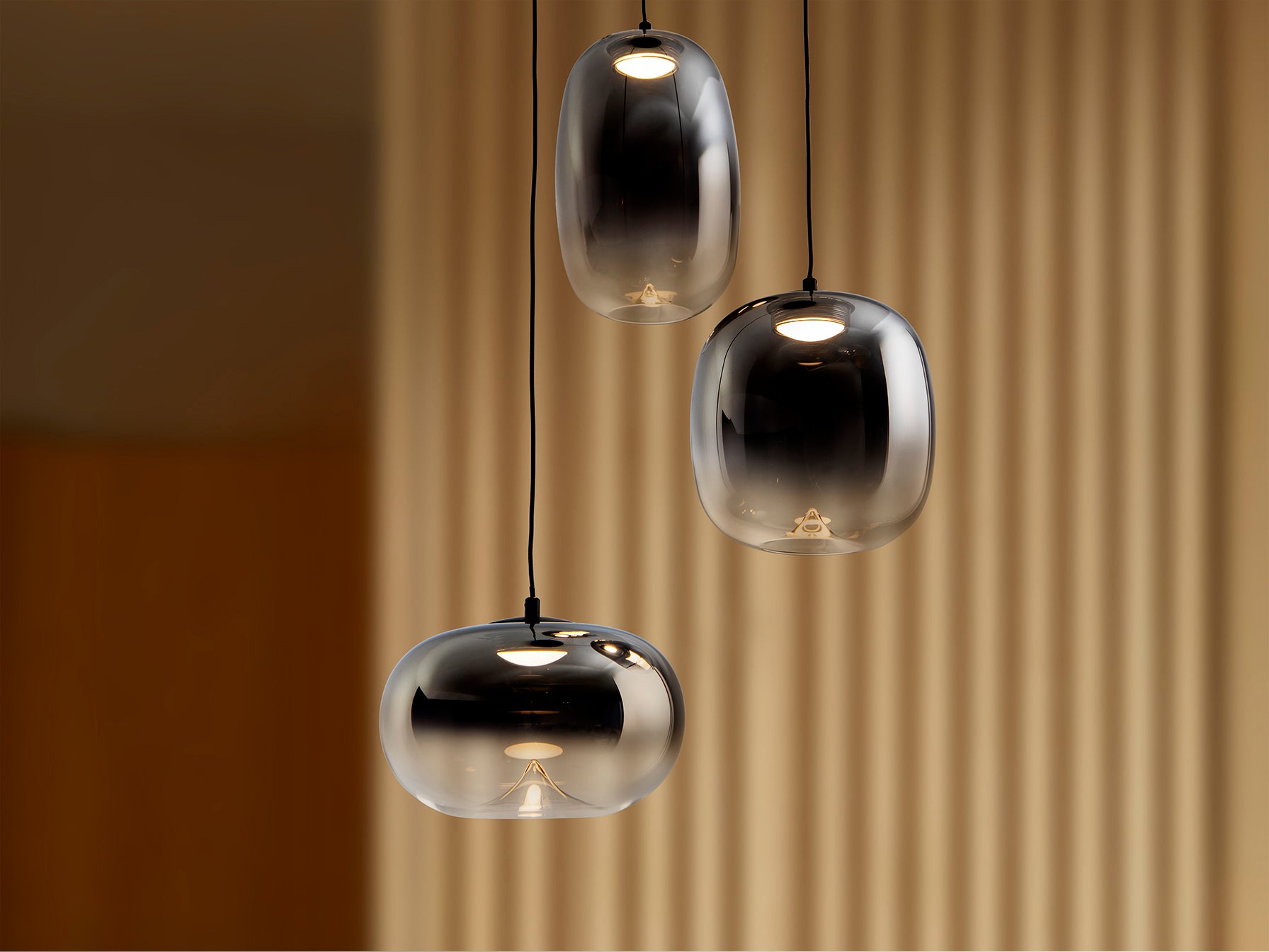 Onice 3Lt Centre Ceiling Light-  Black-Smoke Finish