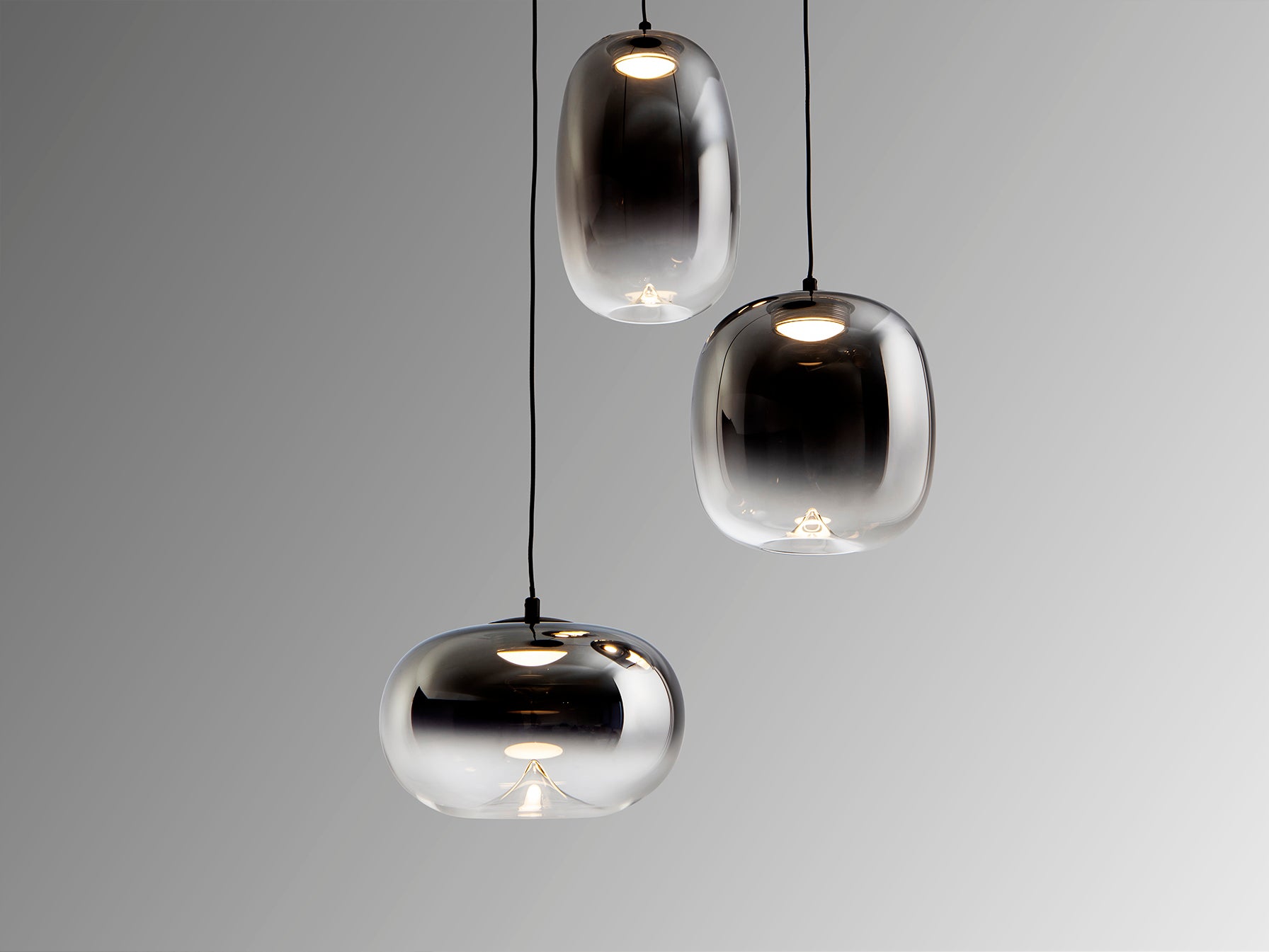 Onice 3Lt Centre Ceiling Light-  Black-Smoke Finish