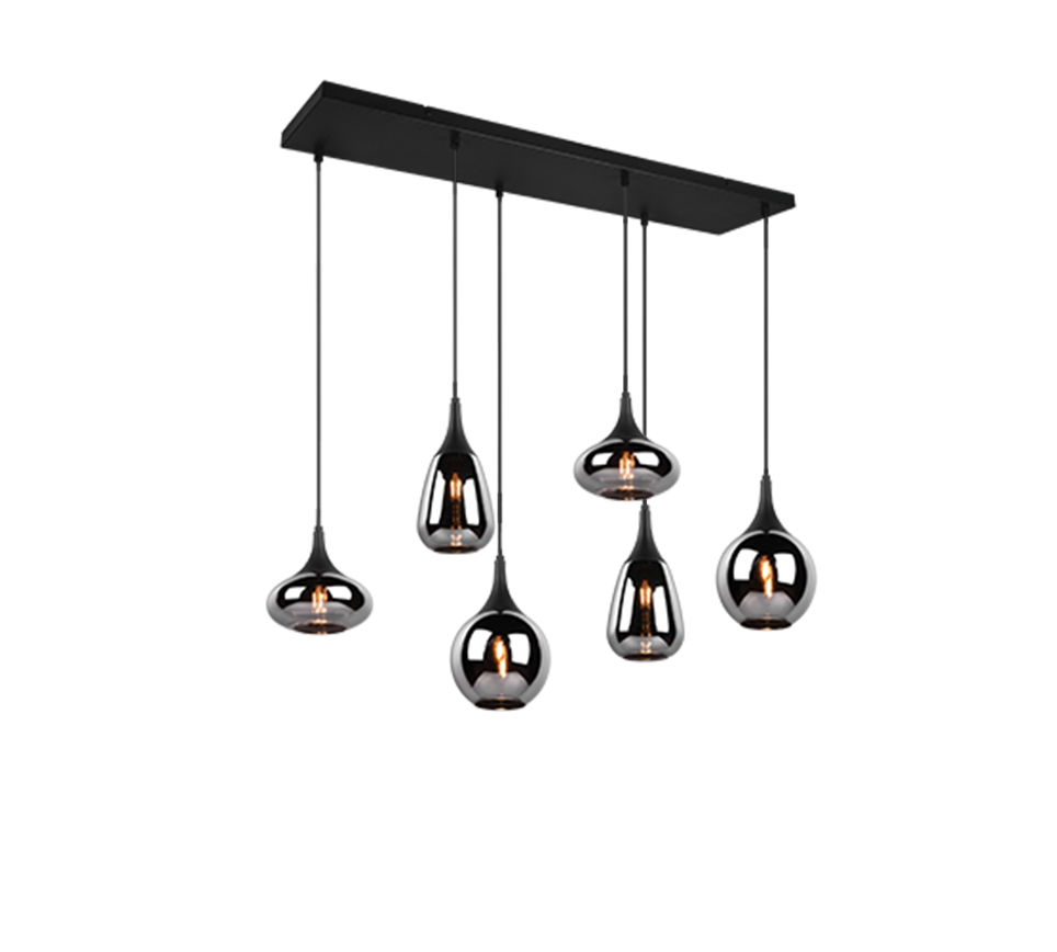 Lumina 6/8Lt Linear Pendant - Amber/Black