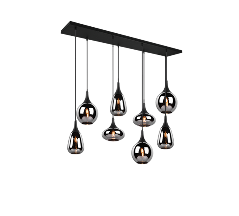 Lumina 6/8Lt Linear Pendant - Amber/Black