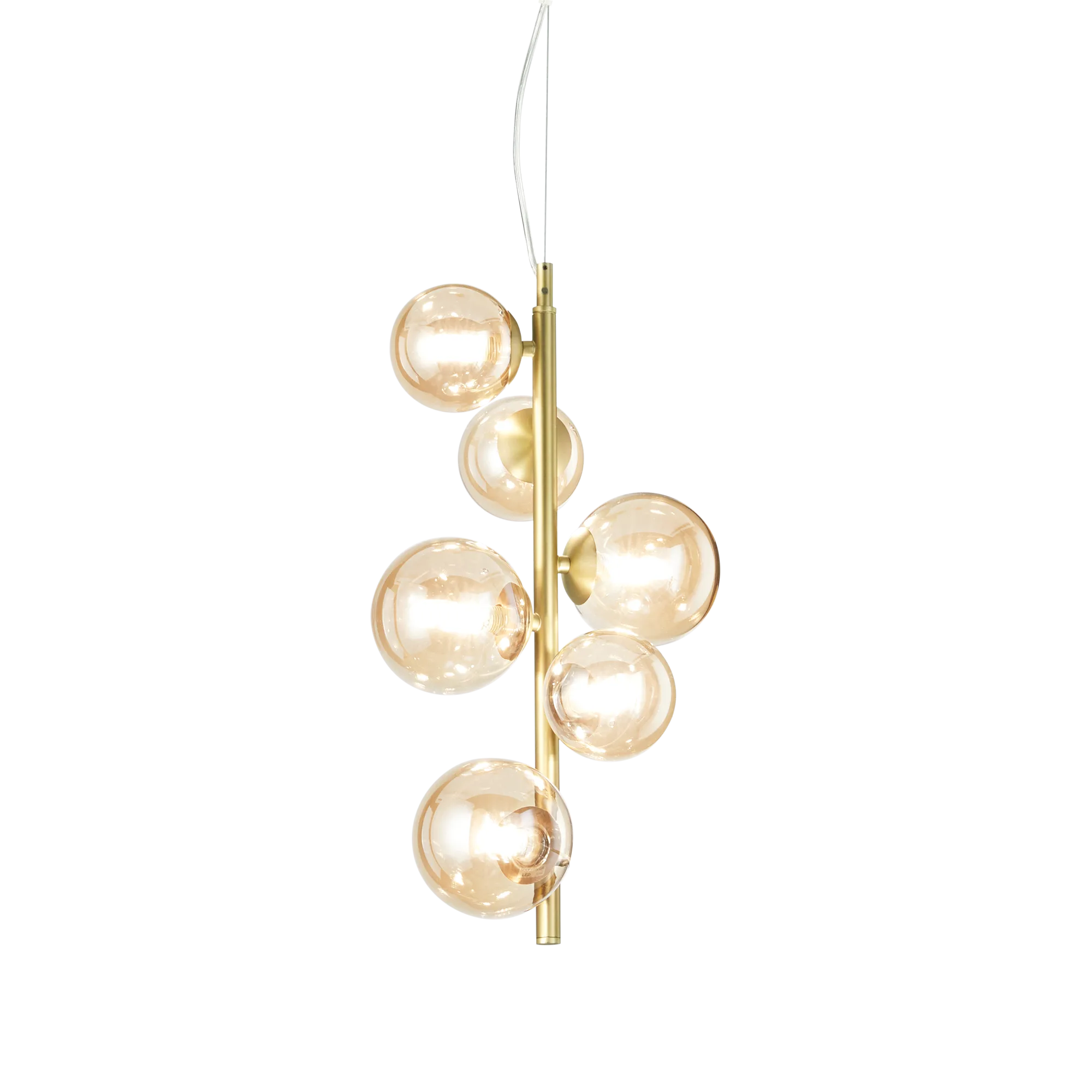 Perlage Centre Ceiling Light Fitting - Brass/Black Finish