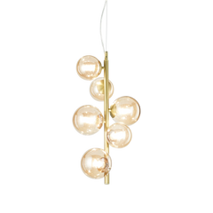 Perlage Centre Ceiling Light Fitting - Brass/Black Finish