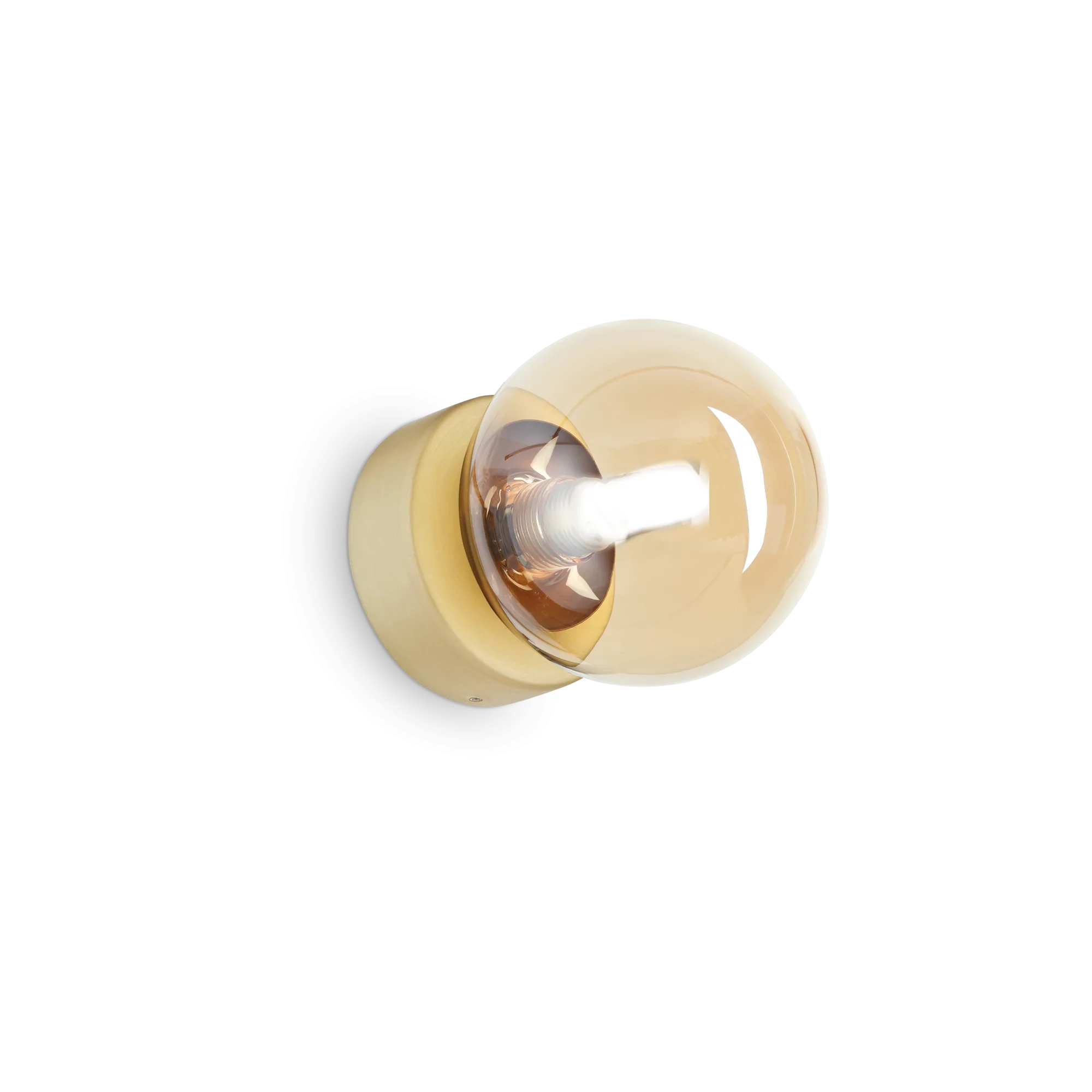 Perlage Wall Light Fitting - Amber/ Brass/Black Finish