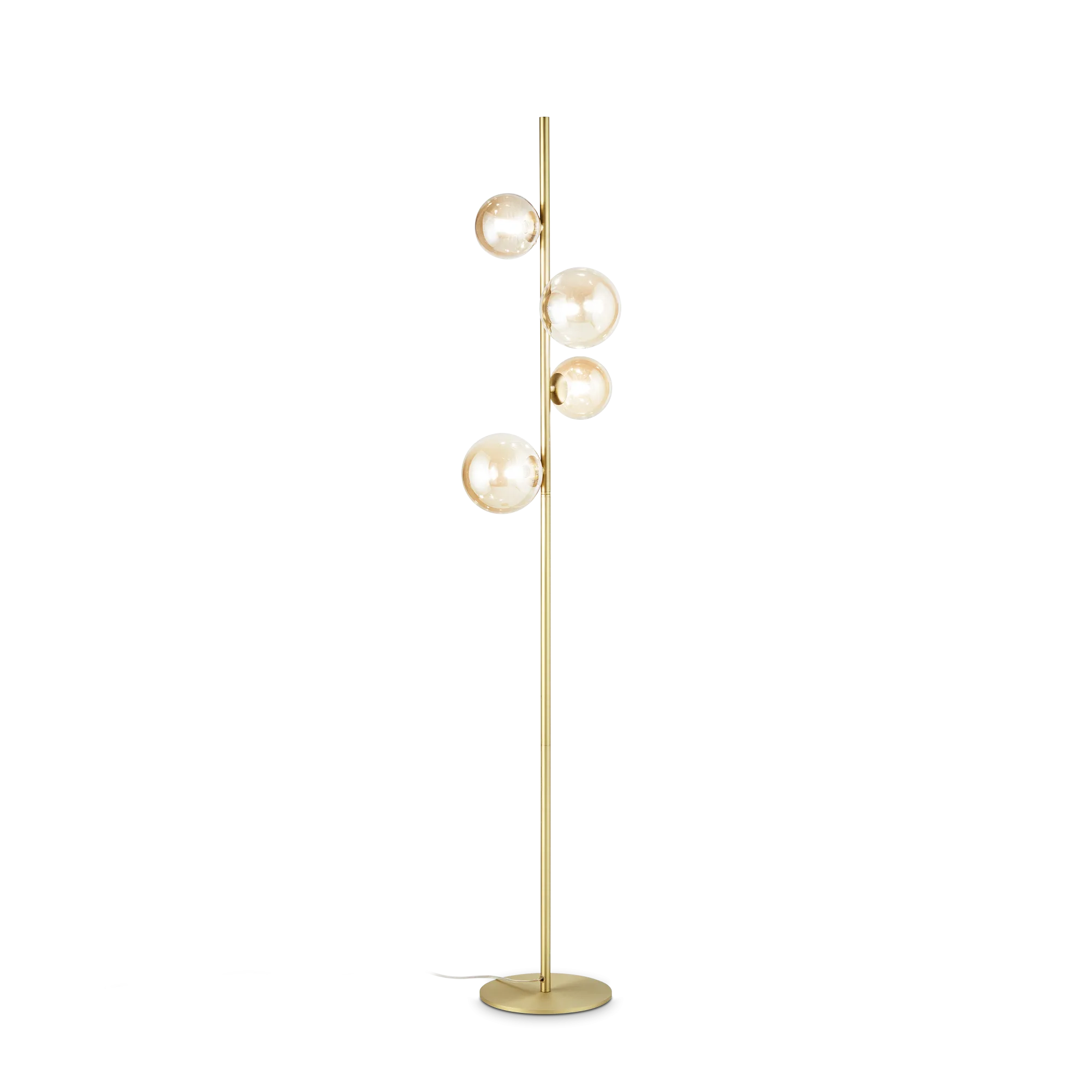 Perlage Floor Lamp - Amber/ Brass/Black Finish