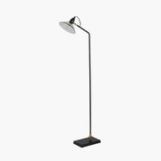 Canton Matt Black Metal and Glass Cone Floor Lamp