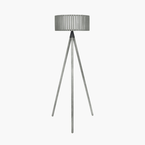 Rabanne Slatted Wood Tripod Floor Lamp