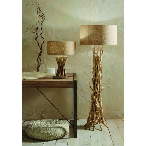 Derna Drift Wood & Natural Jute Floor Lamp