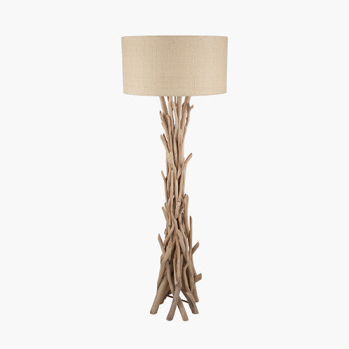 Derna Drift Wood & Natural Jute Floor Lamp