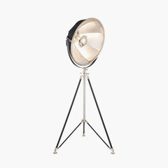 Elstree Black and Silver Metal Tripod Floor Lamp