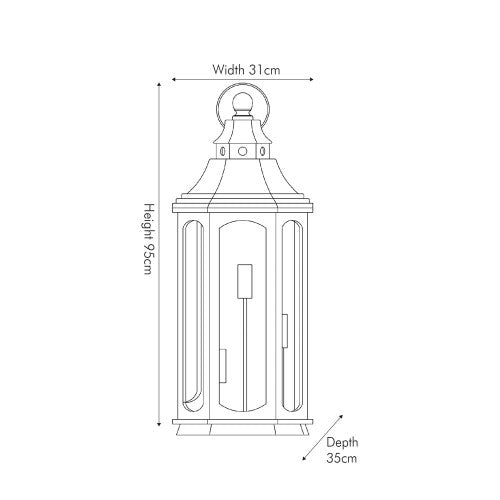 Adaline Antique Wood Lantern Table Lamp- Grey / White Wash