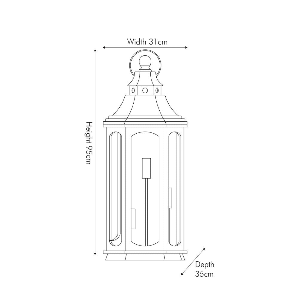 Adaline Antique Wood Lantern Table Lamp- Grey / White Wash