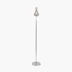 Monroe Smoke Waisted Glass and Silver Metal Floor Lamp