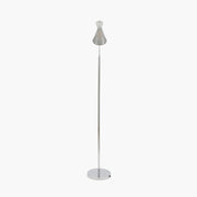 Monroe Smoke Waisted Glass and Silver Metal Floor Lamp