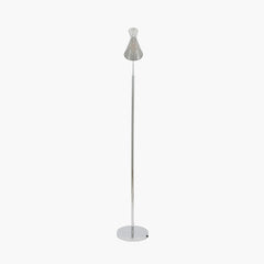 Monroe Smoke Waisted Glass and Silver Metal Floor Lamp